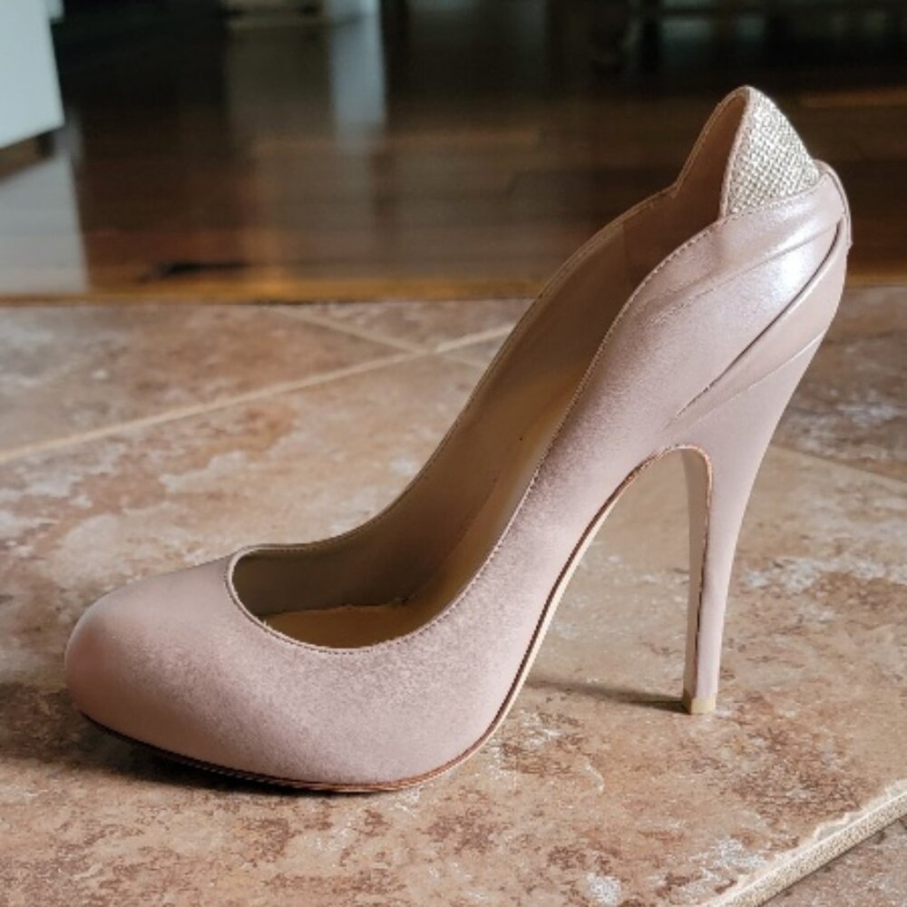 Valentino  Beige Crystal Embellished Pump Heels New@! Eur 37.5